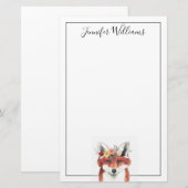 Papeterie Ajoutez votre nom | Renard forestier de la Couronn (Devant / Derrière)