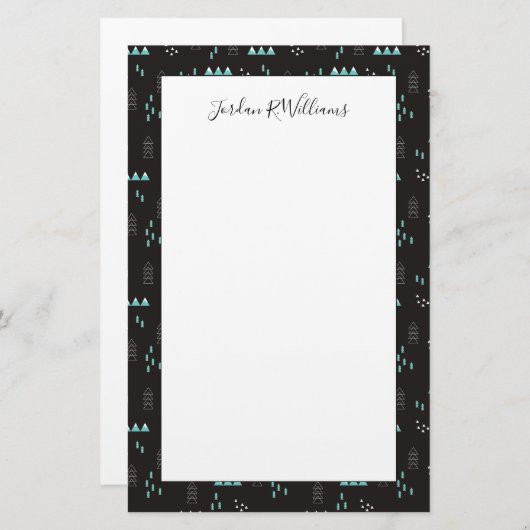 Papeterie Ajoutez votre nuit géométrique du pays des (Devant / Derrière)