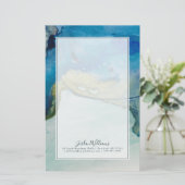 Papeterie Ajoutez votre terrain | abstrait nommé - bleu (Debout devant)