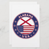 Papeterie Alabama, États-Unis, T-shirt Alabama, Alabama (Devant / Derrière)