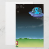 Papeterie alien découvre une jolie fleur de terre (Devant / Derrière)