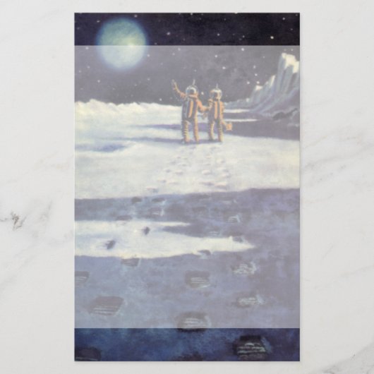 Papeterie Aliens vintages d'astronaute de la science-fiction (Devant)