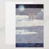 Papeterie Aliens vintages d'astronaute de la science-fiction (Devant / Derrière)