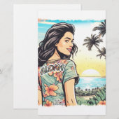Papeterie Aloha Girl (Devant / Derrière)