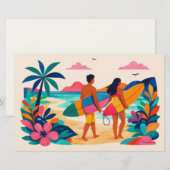 Papeterie Aloha hawaii art surfeur intérieur vide (Devant / Derrière)