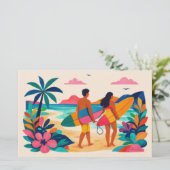 Papeterie Aloha hawaii art surfeur intérieur vide (Debout devant)
