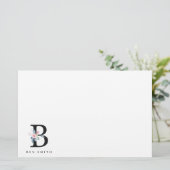 PAPETERIE ALPHABÈTES FLORAUX BLEUS DOUX NOM LETTRE B (Debout devant)