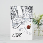 Papeterie AMATEURS ROMANTIQUES Monogramme de cire rouge noir (Debout devant)