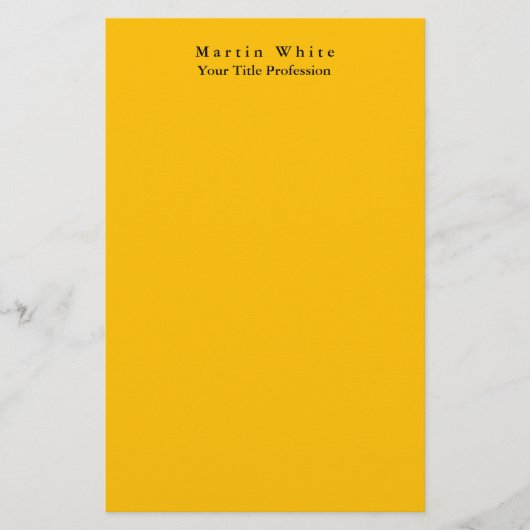 Papeterie Ambre Jaune Plaine Élégant Professionnel Moderne (Devant)