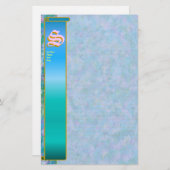 Papeterie Amende d'initiale "de jardin bleu" d'initiale de S (Devant / Derrière)