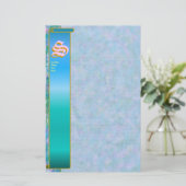 Papeterie Amende d'initiale "de jardin bleu" d'initiale de S (Debout devant)