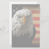 Papeterie American Bald Eagle on Grunge Flag (Devant / Derrière)