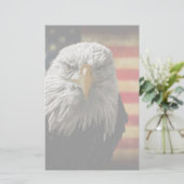 Papeterie American Bald Eagle on Grunge Flag (Debout devant)