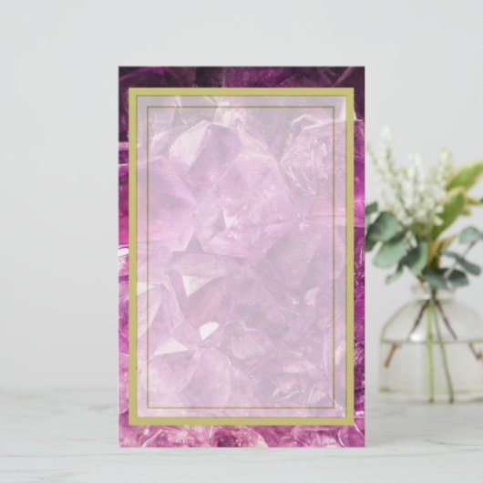 Papeterie Améthyst Gemstone Image Shiny and Sparkly (Debout devant)