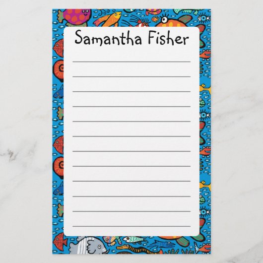 Papeterie Amis colorés de poissons (Devant)