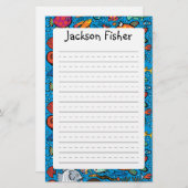 Papeterie Amis colorés de poissons (Devant / Derrière)