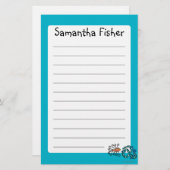 Papeterie Amis illustrés colorés de poissons (Devant / Derrière)