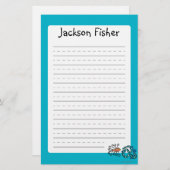 Papeterie Amis illustrés colorés de poissons (Devant / Derrière)