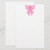 Papeterie Amour rose de ruban (Devant / Derrière)