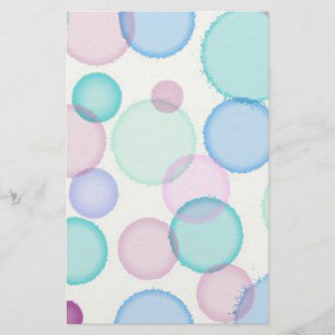 Papeterie Amusants Pastel Aquarelle Peinture Bubbles Motif