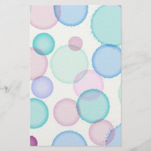 Papeterie Amusants Pastel Aquarelle Peinture Bubbles Motif (Devant)