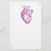 Papeterie Anatomie vintage pourpre de coeur (Devant / Derrière)