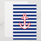 Papeterie Ancre de style nautique sur les bandes (Devant / Derrière)