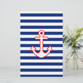 Papeterie Ancre de style nautique sur les bandes (Debout devant)