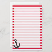 Papeterie Ancre Nautique; Rayures rouges Cadmium; Rayures (Devant / Derrière)