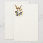 Papeterie Ange avec croix et fleurs de clématite (Devant / Derrière)
