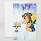 Papeterie Ange de Menorah (Devant / Derrière)