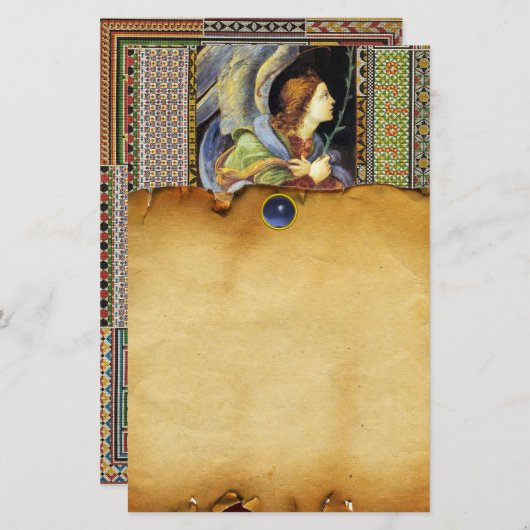 Papeterie ANGE DE NOËL par FILIPPINO LIPPI Parchment (Devant / Derrière)