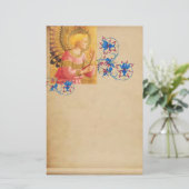 Papeterie ANGE ROSE D'OR Parchemin floral antique (Debout devant)