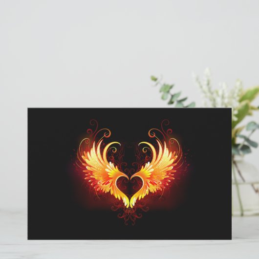 Papeterie Angel Fire Heart with Wings (Debout devant)