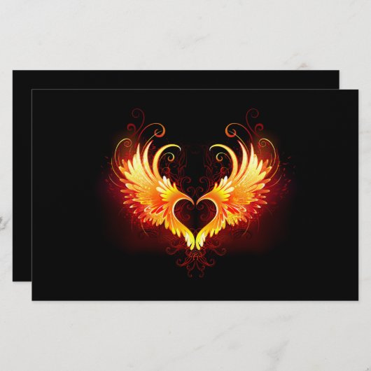 Papeterie Angel Fire Heart with Wings (Devant / Derrière)