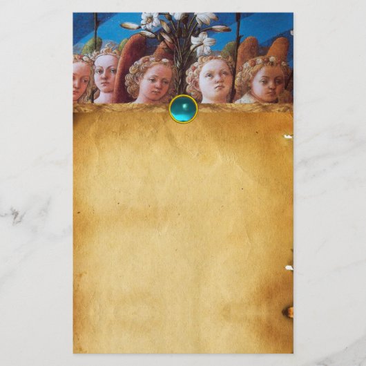 Papeterie ANGELS AVEC MENSONGES BLANCS Parchemin Blue Sapphi (Devant)