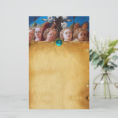 Papeterie ANGELS AVEC MENSONGES BLANCS Parchemin Blue Sapphi (Debout devant)