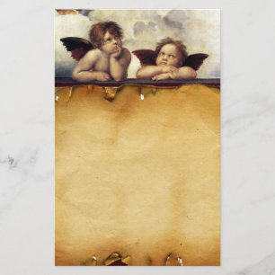 Papeterie ANGES / Cherubs ailés, Parchemin