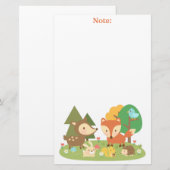 Papeterie Animal mignon de forêt de région boisée pour des (Devant / Derrière)