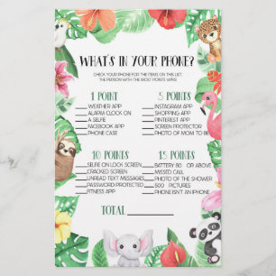 Papeterie Animal tropical dans votre jeu de Baby shower de t