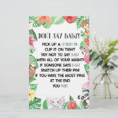Papeterie Animal tropical ne pas dire Baby shower jeu (Debout devant)