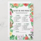 Papeterie Animal tropical Qu'est-ce que dans le jeu de Baby (Devant / Derrière)