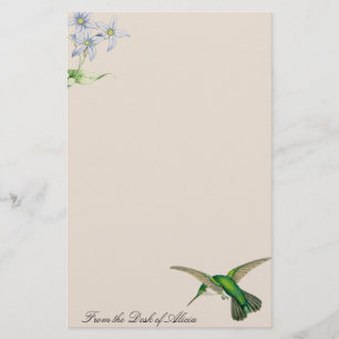 Papeterie Animaux de faune de fleurs d'oiseaux de colibri