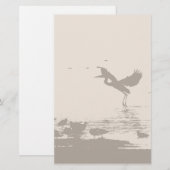 Papeterie Animaux de faune d'oiseaux de héron de grand bleu (Devant / Derrière)