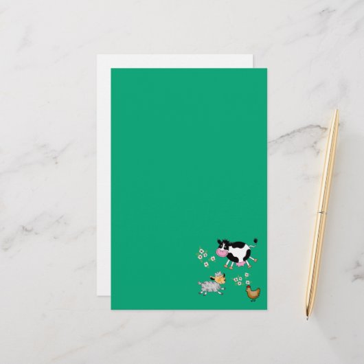 Papeterie animaux de ferme (Devant/Arrière en situation)