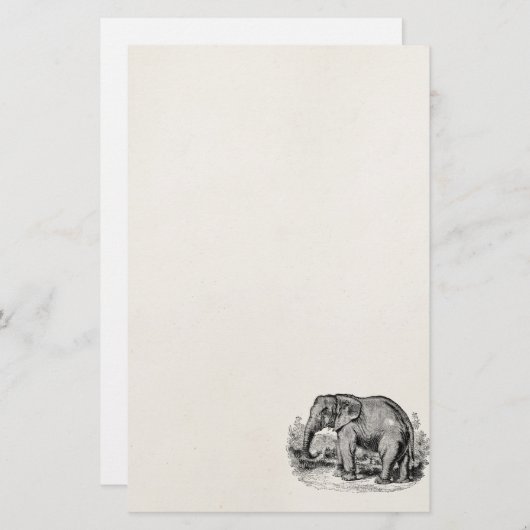 Papeterie Animaux d'éléphants personnalisés par éléphant (Devant / Derrière)