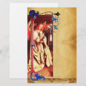 PAPETERIE ANNONCIATION ANGEL FLORENTINE PARCHEMENT FLORAL FL (Devant / Derrière)