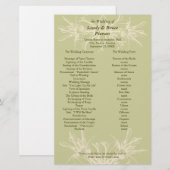 Papeterie Antique Olive Floral Wedding Programme (Devant / Derrière)