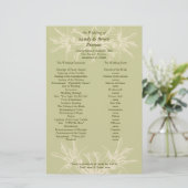Papeterie Antique Olive Floral Wedding Programme (Debout devant)