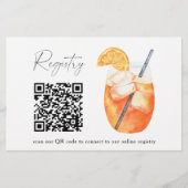 Papeterie Aperol spritz QR code registre des douches nuptial (Devant)